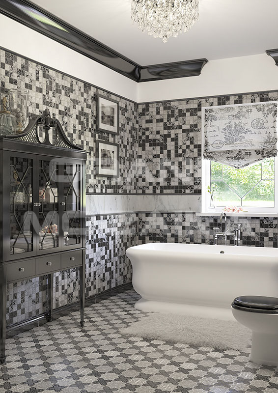 Мозаика PNT (WHITE-BLACK) серия Pantheon Skalini