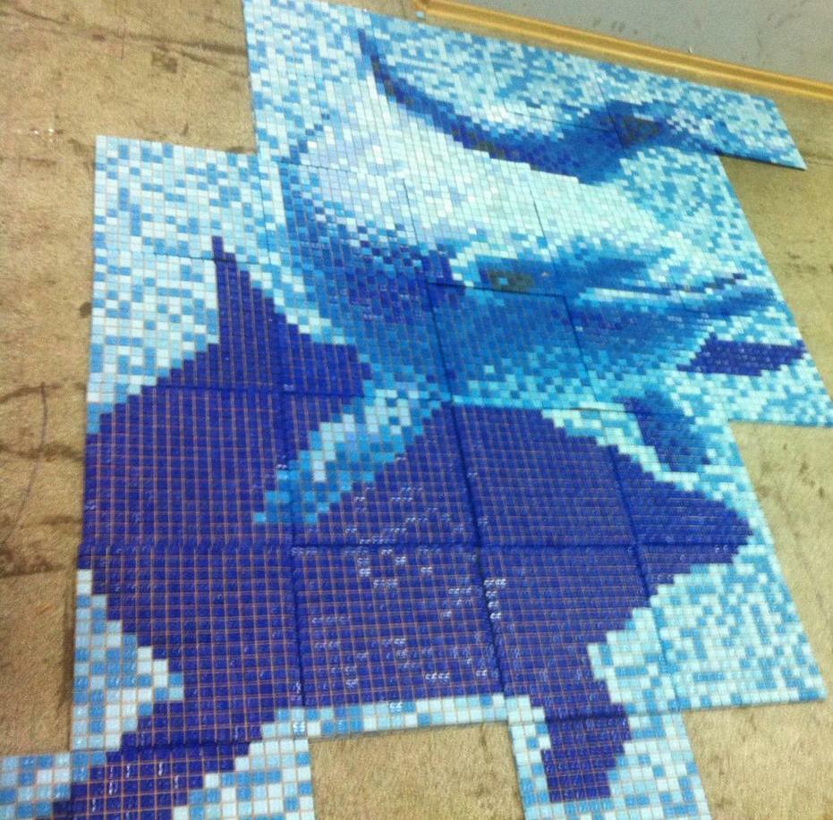 Панно Большой дельфин с тенью серия Панно Rose