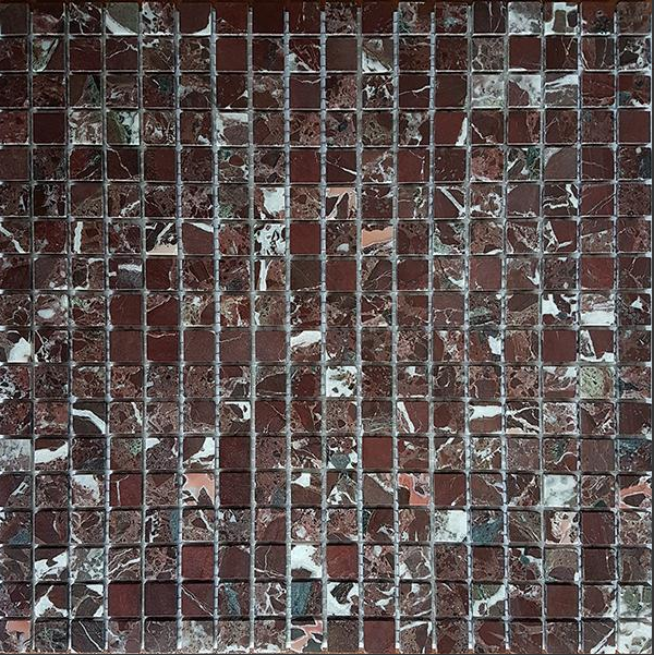 Мозаика АМ-49П (Rosso Levante) 15х15 серия Marble