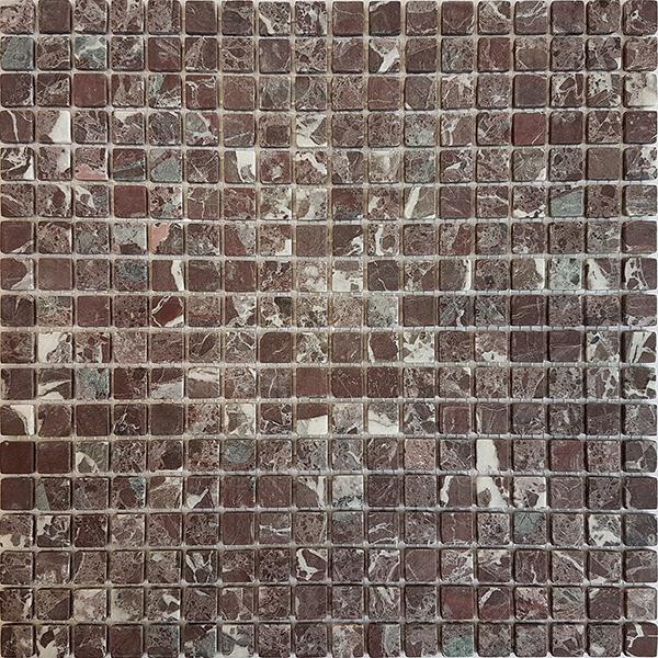 Мозаика АМ-49С (Rosso Levante) 15х15 тонкая серия Marble Slim
