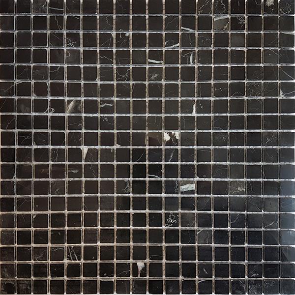 Мозаика АМ-8П (Nero Marquina) тонкая серия Marble Slim
