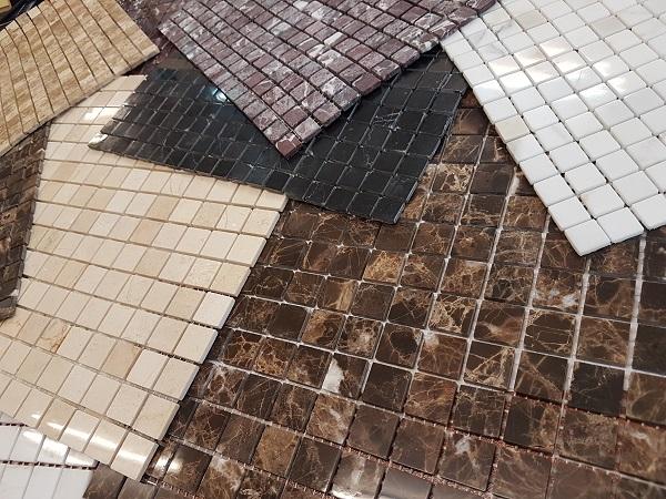 Мозаика АМ-10П (Crema Marfil) тонкая серия Marble Slim