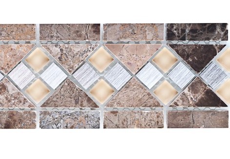 Бордюр мозаичный Dark Emperador -L3 серия Бордюры Elegant