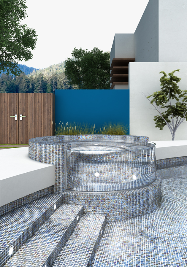 Мозаика 556 сетка серия Shell Glass