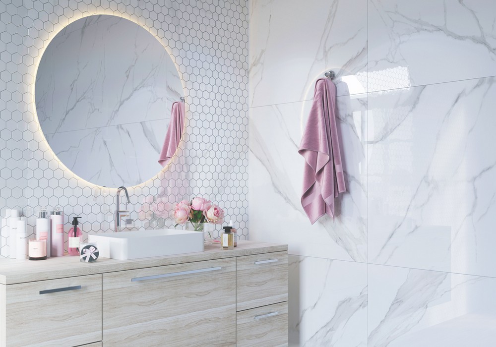 Мозаика Hexagon small White Glossy (IDL1001) серия Homework