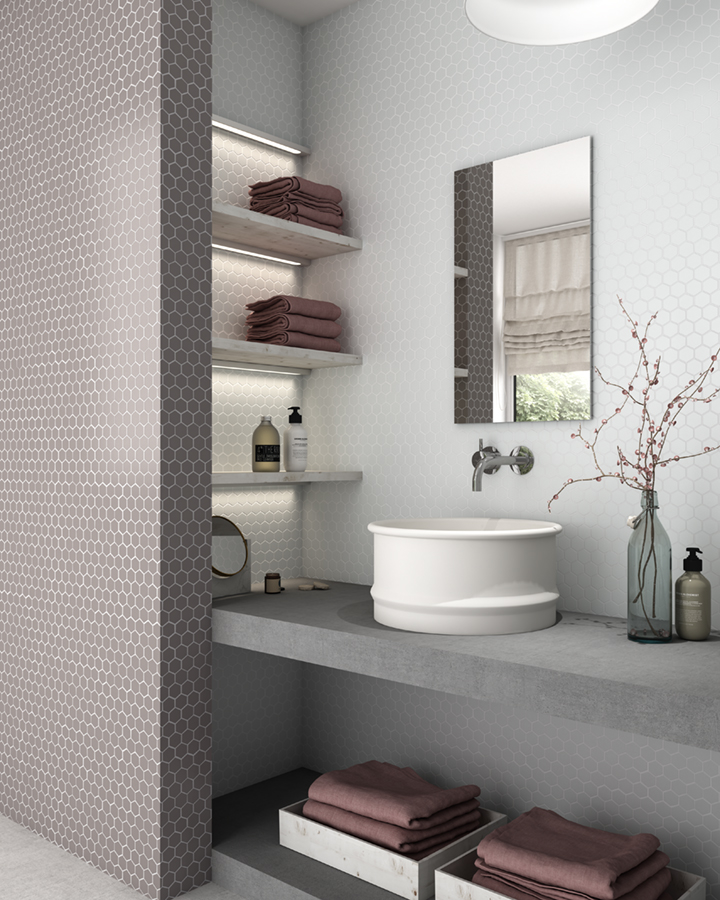 Мозаика Matt 910 Hex White серия Nordic