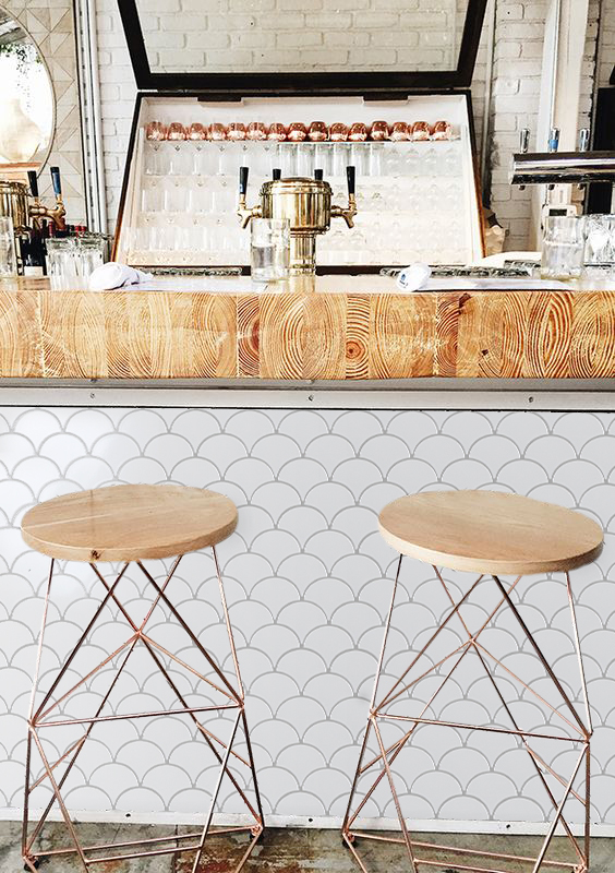 Мозаика Fan Shape White Glossy (BF1911) серия Homework