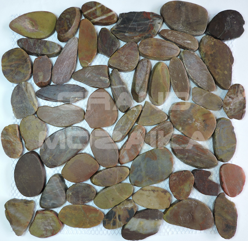 Мозаика 052382M MS00-2 BCP ГАЛЬКА овал красно-коричневая матовая серия Nature