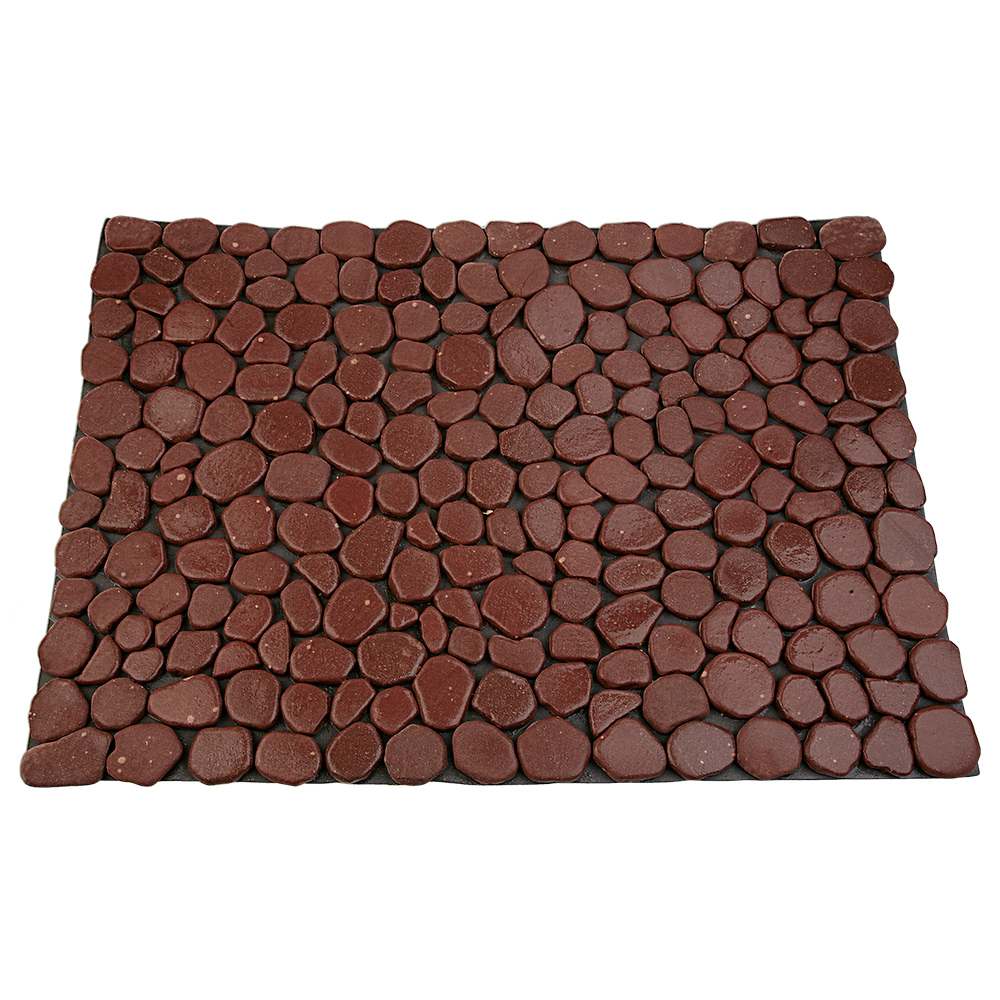 Мозаика 052389 MS00-2BC НАТУР ГАЛЬКА НА РЕЗИНЕ красная серия Nature