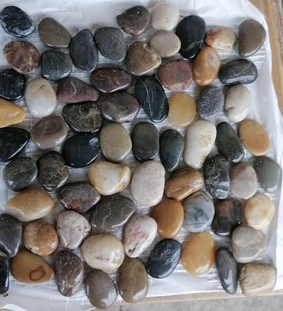 Мозаика 053363 MS00-5HP ГАЛЬКА черно- серая ГЛЯНЕЦ шлифованная серия Nature