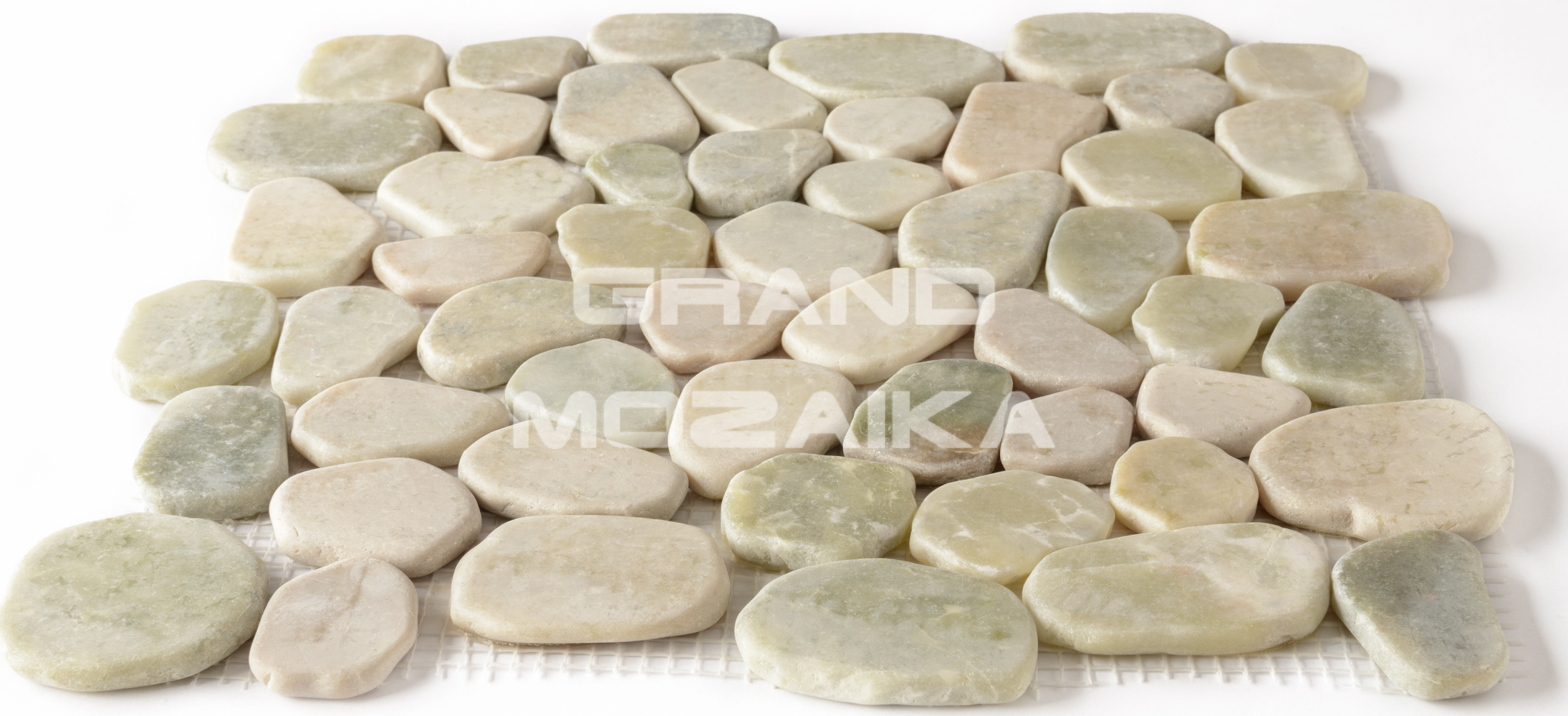 Мозаика 052366 MS9002 BC МРАМОР бело-зелёный круглый серия Nature