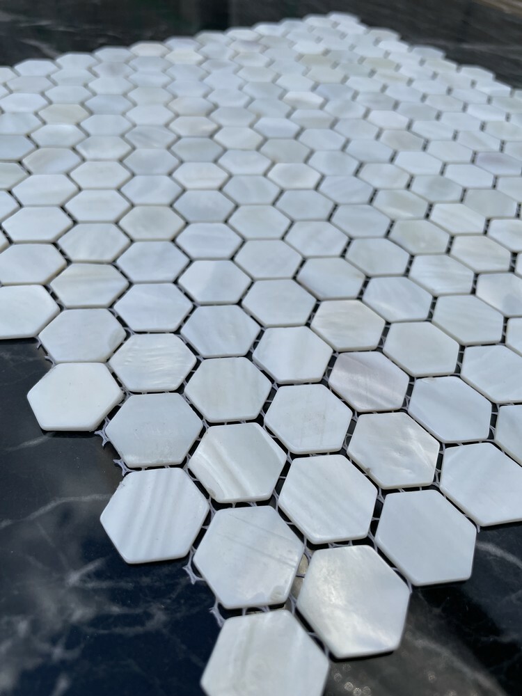 Мозаика HEXAGON WHITE SHELL серия Shell-M