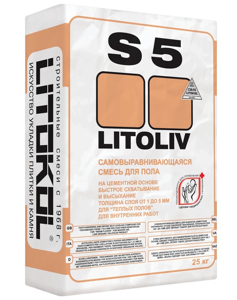 Химия LITOLIV S5 серия Самовыравнивающиеся смеси Litokol